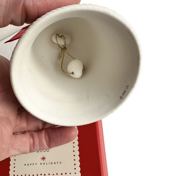 Set of 2 Hallmark Bell Ornaments 2007 & 2008 Bell Christmas Tree Ivory Porcelain - Picture 9 of 10